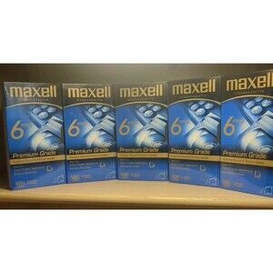 Maxell T-120 Premium Grade VHS Videotape Lot of 5 – Sealed Blank Tapes 6 Hr